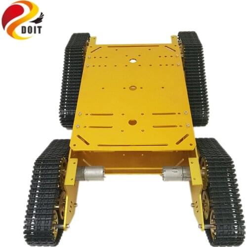 4WD Robot Tracked Tank Car Chassis TD900 with Aluminum Alloy Chassis/Frame Robotic Arm Interface Holes DIY RC Toy
