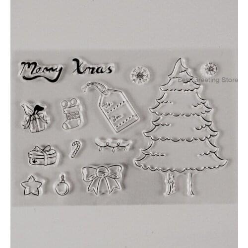 Eno Greeting Merry Xmas Clear Stamps Christmas Stuff Scrapbooking Stamps Gift Tag Cardmaking Stamps