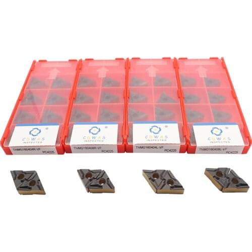 10PCS TNMG160404 TNMG160408 PC4225 Two-color Carbide Inserts High quality External Turning Tool CNC Blades Lathe Cutter Tools