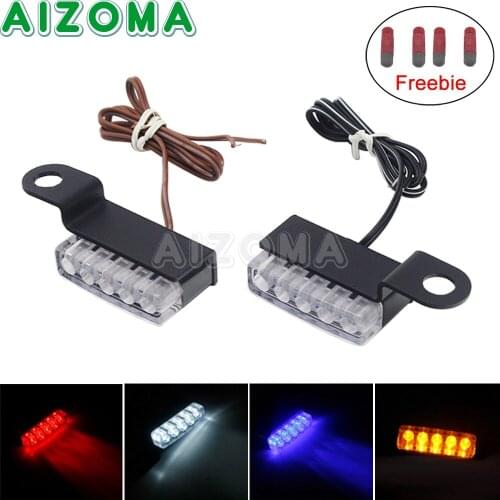 For Harley Sportster XL Ducati Triumph Suzuki Motorcycle DC 12V Mini LED Turn Signal License Plate Light Running Indicator Lamp