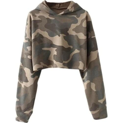 Crop top long sleeve camouflage goodies sweatshirts for women sweatshirt crop TA1119