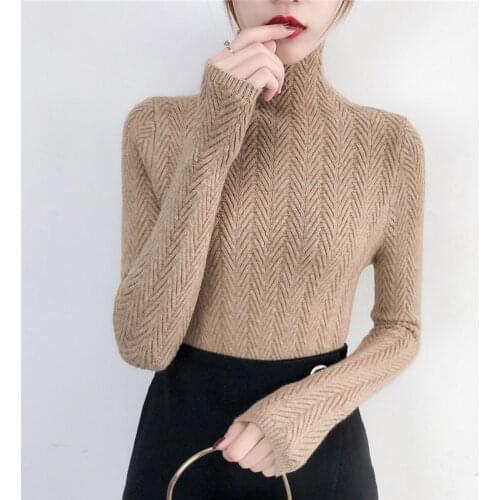 Woman underwear Autumn and Winter 2019 New Slim Bottom Shirt Long Sleeve Tight Long Sleeve Knitted Thickening Shirt