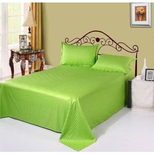 1pcs pure color 100% cotton advanced satin striped flat sheet sheets various sizes can be customized