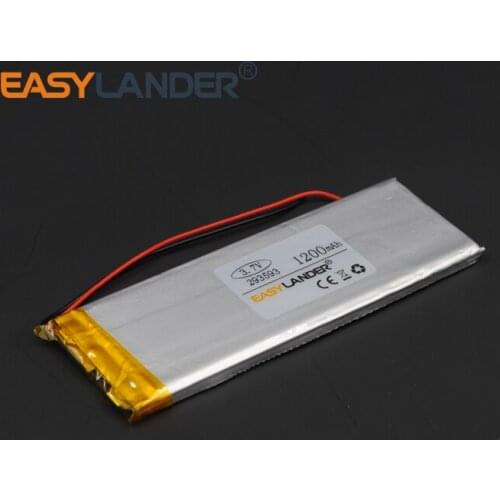 10pcs/Lot 3.7V 1200mAh 293593 Rechargeable li Polymer Li-ion Battery Fr GPS PSP ipod Notebook Tablet PC PDA Portable DVD E-Book