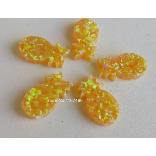 20pc/lot OP28 Yellow Pineapple Opal 8x14mm Pineapple Opal Synthetic Fruit Pineapple Opal Ananas Tropical Opal for Necklace