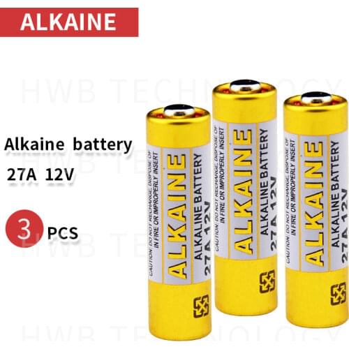 3PCS 27A 12V dry alkaline battery L828 27AE 27MN A27 for doorbell,car alarm,walkman,car remote control etc