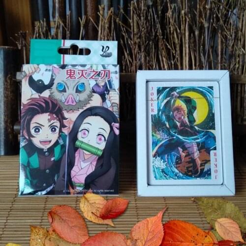 Anime Demon Slayer Kimetsu no Yaiba Poker Cards Cosplay Tanjirou Nezuko Board Game Cards toy gift