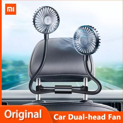 Xiaomi Baseus Car Fan Mini 12V USB Air Cooler Fan 360° Rotation Double-headed Mute Cooling Fan For Car Front Back Seat