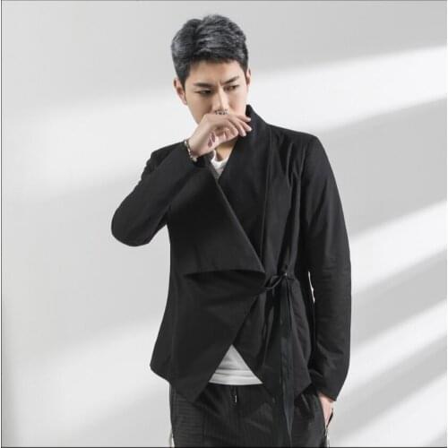 Tide Brand Men Suits Jackets Personality Irregular Fashion Large Lapel Slim Suit Wester Blazer Coat New Spring Original Design