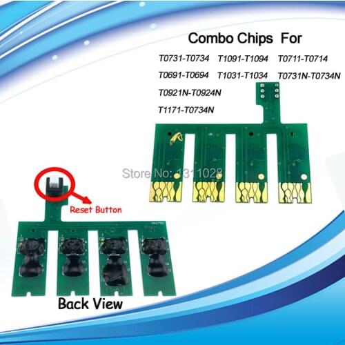 INK WAY T1091-T1094 Compatible Combo chips with reset button for ME30 ME360 ME300 ME OFFICE70 360 80W 700FW 600F 510 520 ,5SETS