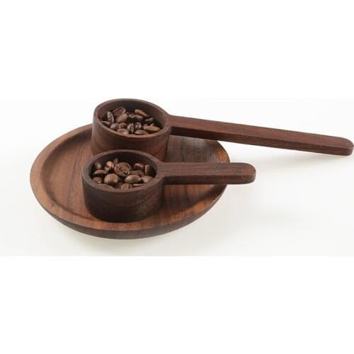 Wooden Coffee Scoop Measuring Spoon Black Walnut Wood Kitchen Scoop Measuring Spoon for Sugar Spice Powder Coffee Accessories