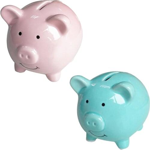 AD55 Piggy Banks for Kids, Ceramic Material, Cute Pig for Decoration, Baby Nursery Gift