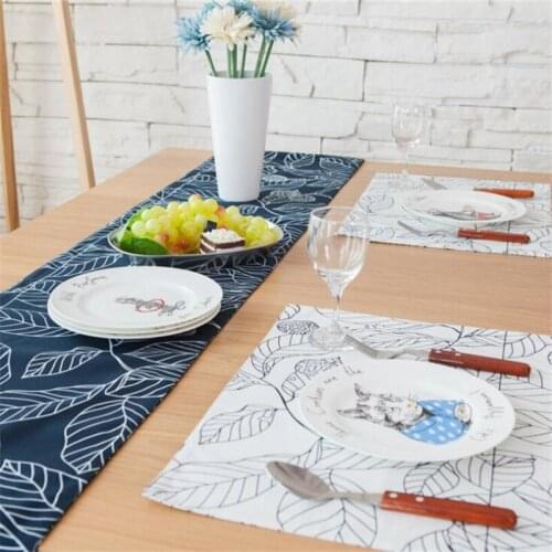 Home Kitchen Tableware Insulation Mat Linen Fabric Placemat Insulation Pad Dining Table Decoration Minimalist Western Placemats