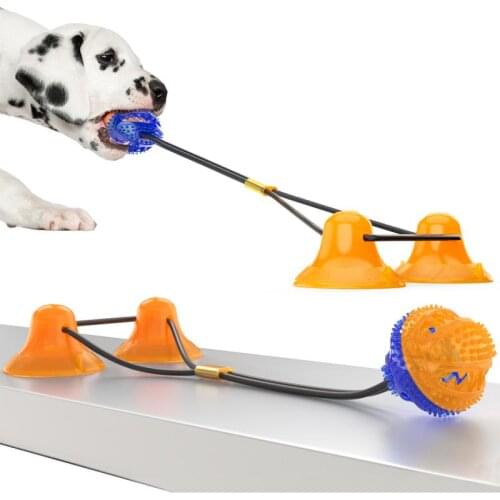 Honden Speelgoed Dog Toy Interactive Suction Cup Push Ball Toys Elastic Ropes Pet Tooth Cleaning Chewing Playing IQ Treat