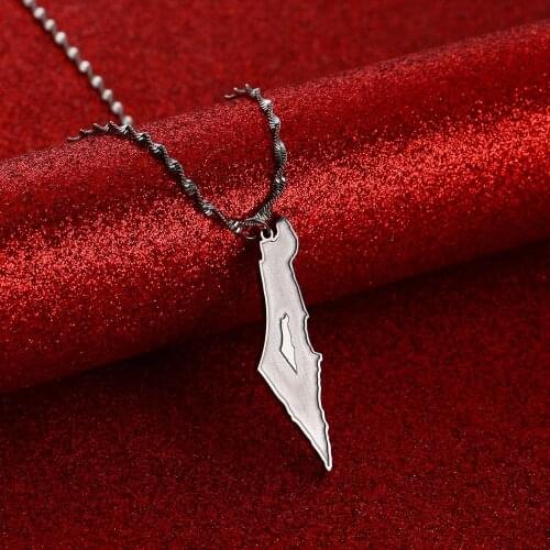 Israel Map Necklace Geometric Accessories Pendant Fashion Women Handmade Men Jewelry Girls Design Necklaces