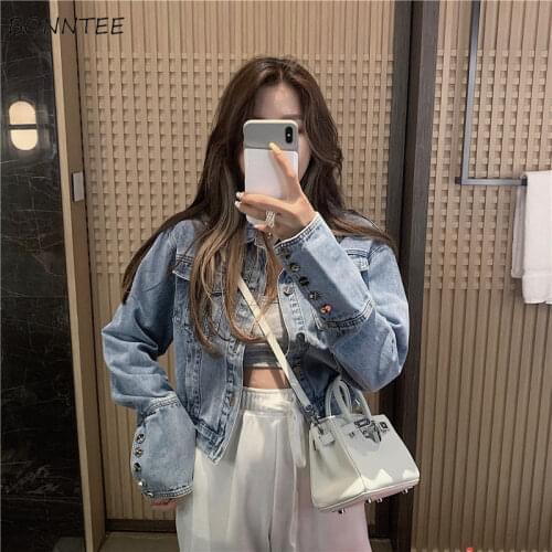 Jackets Women Spring Simple All-match Pockets Korean Style Fashion Leisure Casual Comfortable Elegant Long Sleeve Students Chic