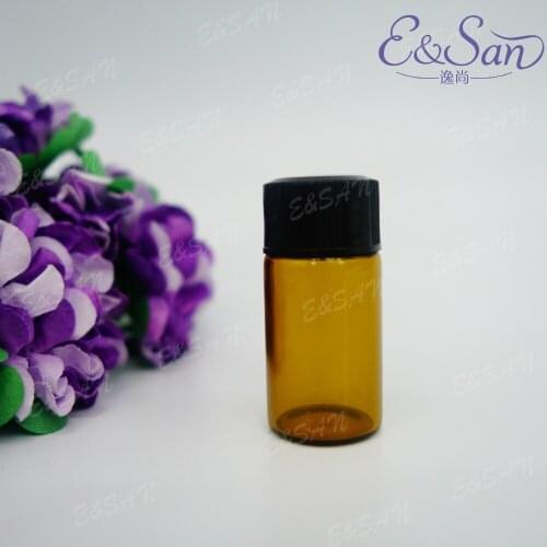 LCS01-3ML Brown Color GlassTube Plastic Cover Oil Bottle Glass Perfume Spray Dispensing Vials 100pcs/lot