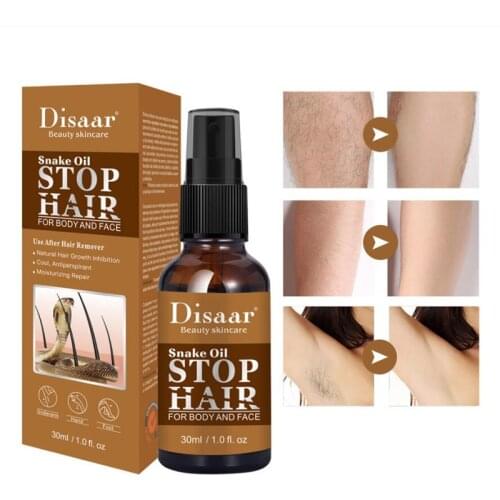 Powerful Permanent Painless Hair Removal Spray Ant Snake Oil Spray Stop Hair Growth Inhibitor Shrink Pores Skin Smooth