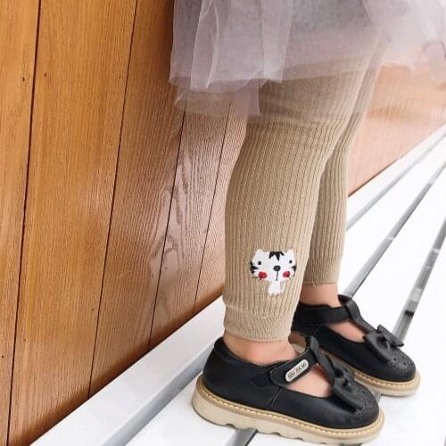 New Cute Cat Embroidered Childrens Pantyhose Girls' Socks Baby Girls' Bottoming Socks Childrens Pantyhose