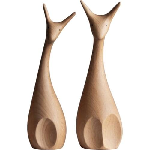 New Beech Wood Deer Home Decoration Furniture House Loft Art Craft Gift Toy Model Wooden Deer