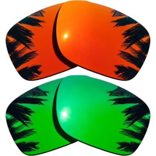 Orange Red Mirrored&Green Mirrored Polarized Replacement Lenses for Holbrook Frame 100% UVA & UVB
