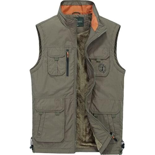 Autumn Winter Summer Men Smart Casual Vest Stand Collar Tactical Military Male Waistcoat Multi Pocket Gilete Plus Size 6XL