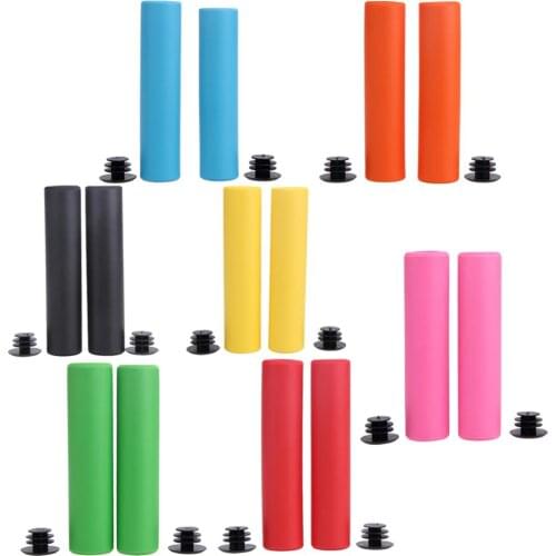 1 Pair MTB Bike Bicycle Grips Silicone Handlebar Soft Ultralight Grips Anti-Skid Shock-Absorbing Bicycle Bike Part