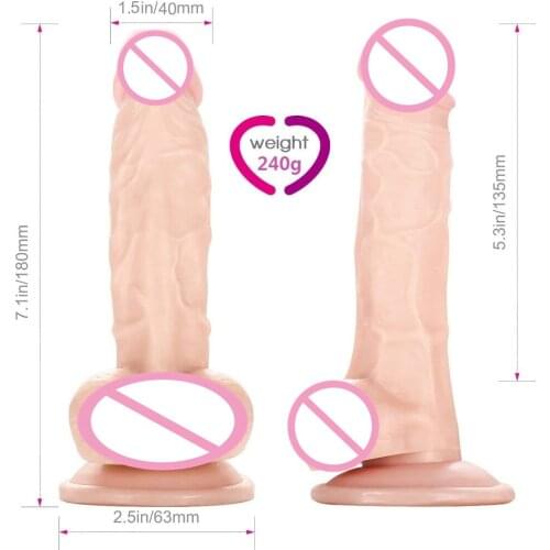 7inch Silicone Dildo Realistic Penis For Beginners Throat Trainer with Suction Cup for Hands-Free Play Lifelike G Spot Dildos