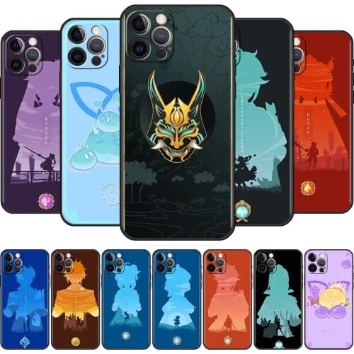 Silicone Case For Apple iPhone 12 11 Pro Max XR SE 2020 7 8 Plus X Xs 6 6S 5 5S Soft Phone Cover Fundas Genshin Impact Game Capa