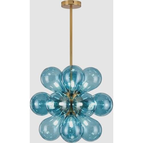 Nordic clothing store led chandelier lighting modern minimalist living room dining bar coffee shop stained glass ball chandelier