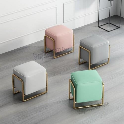 Nordic Living Room Light Luxury Sofa Stool Small Round Stool Household Simple Shoe Changing Stool Net Red Ins Sitting Pier