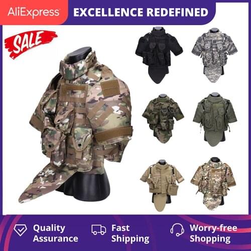 Top Tactical Hunting Jacket Vest Body Armor With EDC Pouch/Pad Airsoft Paintball Molle Plate Carrier Military Camouflage Suit
