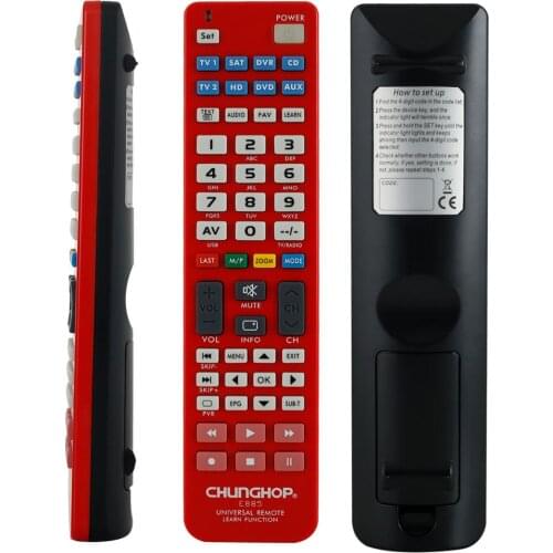 New 8 in 1 Universal Remote Control Controller For TV CBL SAT VCR DVD AMP Chunghop e885