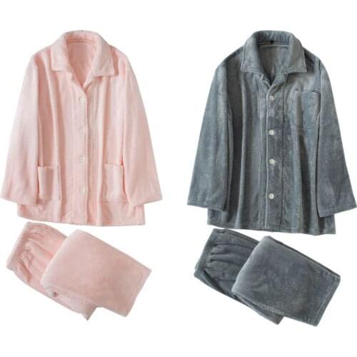 Thicken flannel pyjamas for lovers autumn and winter new style of warm and large-size men and women pajama set pyjamas women