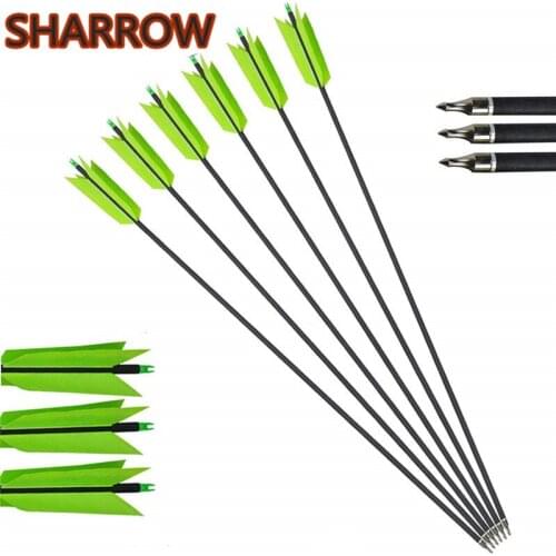 10Pcs 30" Spine 400 Archery Carbon Arrows FLU-FLU 4 Turkey Feathers Arrow Carbon For Bow Outdoor Hunting Shooting Accessories