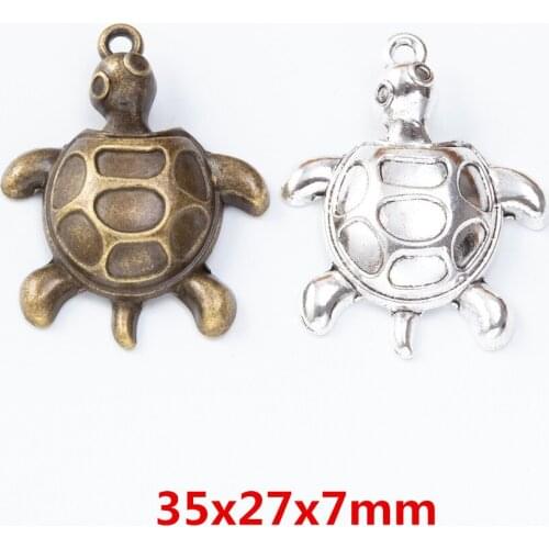 10 pieces of retro metal zinc alloy tortoise pendant for DIY handmade jewelry necklace making 7277