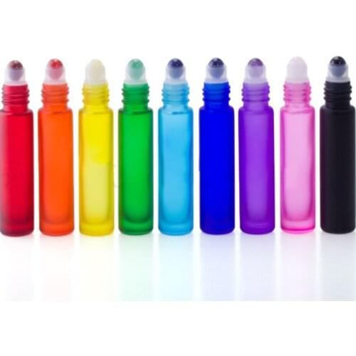 1000pcs/lot Metal & Gemstone roller bottle 10ML roller bottles Empty Essential Oil Roll On Roller Ball bottle