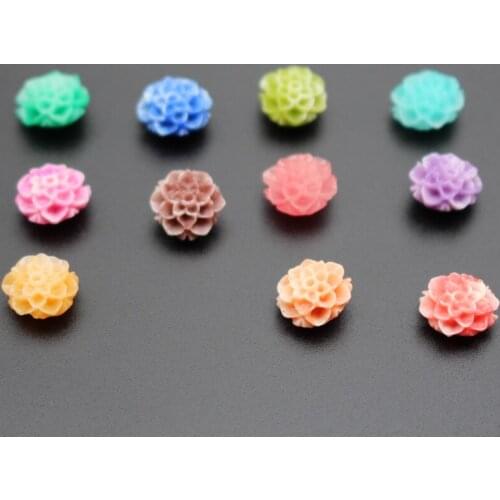 20 pieces/lot) 10mm Double Colored Chrysanthemum flower Artificial coral Beads Multi-color for Jewelry making DIY accessoires