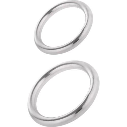 2x Seamless Welding Stanless Steel O ring Anchorage Fasten Hardware 30mm+40mm Dia