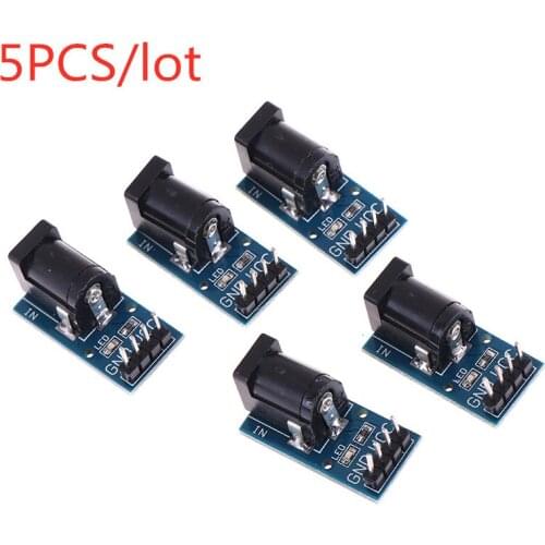 5Pcs/lot DC Jack Socket Plug Power Supply Module DC Power Adapter Plate Board Connector For Arduino