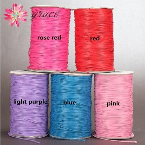 50m/lots Wholesale 1mm Colorful Waxted Thread Braid Leather Nylon Cord Rope For Bracelet Handicraft Jewelry Making Diy Materials