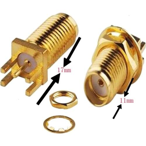 50pcs SMA Female Jack Edge Mount PC Board PCB RF Adapter Connector 17mm