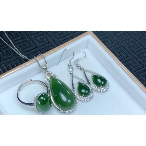 925 silver inlay and Tian Biyu set three-piece js03