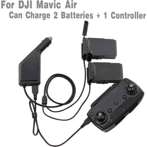 3 in1 Car Charger For DJI Mavic Air Remote Control & Battery Charging Hub Car Charger Adapter 2 Batteries + Controller Charging