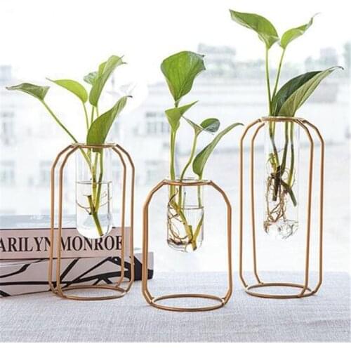Home Garden Ornaments Plant Holder Iron Flowers Vase Nordic Styles Hanging Creative Art Vase