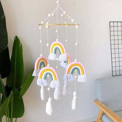 Baby Toys Rainbow Bed Hanging Play Gym Childrens Room Decoration Bell Montessori Birthday Baby Shower Gift Nursery Decoration