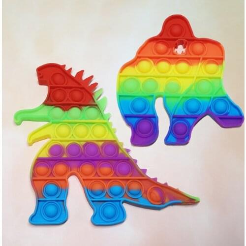 Godzilla Pop Antistress Fidget Toys The King Kong Dinosaur Action Figure Model Cute Antistress Toys for Kids Children Gift