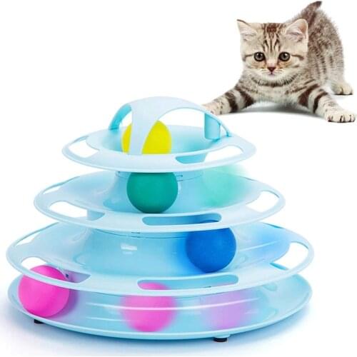 Interactive Cat Toys Cute Turntable Ball Toys 4-Layer Turntable Pet Cat Toy Training Pet Products Cat Supplies