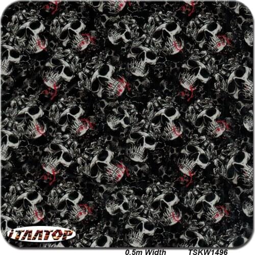 ITAATOP Hydrographic Printing TSKW1496 0.5M * 2/10/20M Skull Film Hydro Dipping