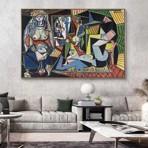 Pablo Picassos Les Femmes D'Alger Canvas Paintings Reproductions Famous Artwork Posters and Prints Wall Art Pictures for Decor